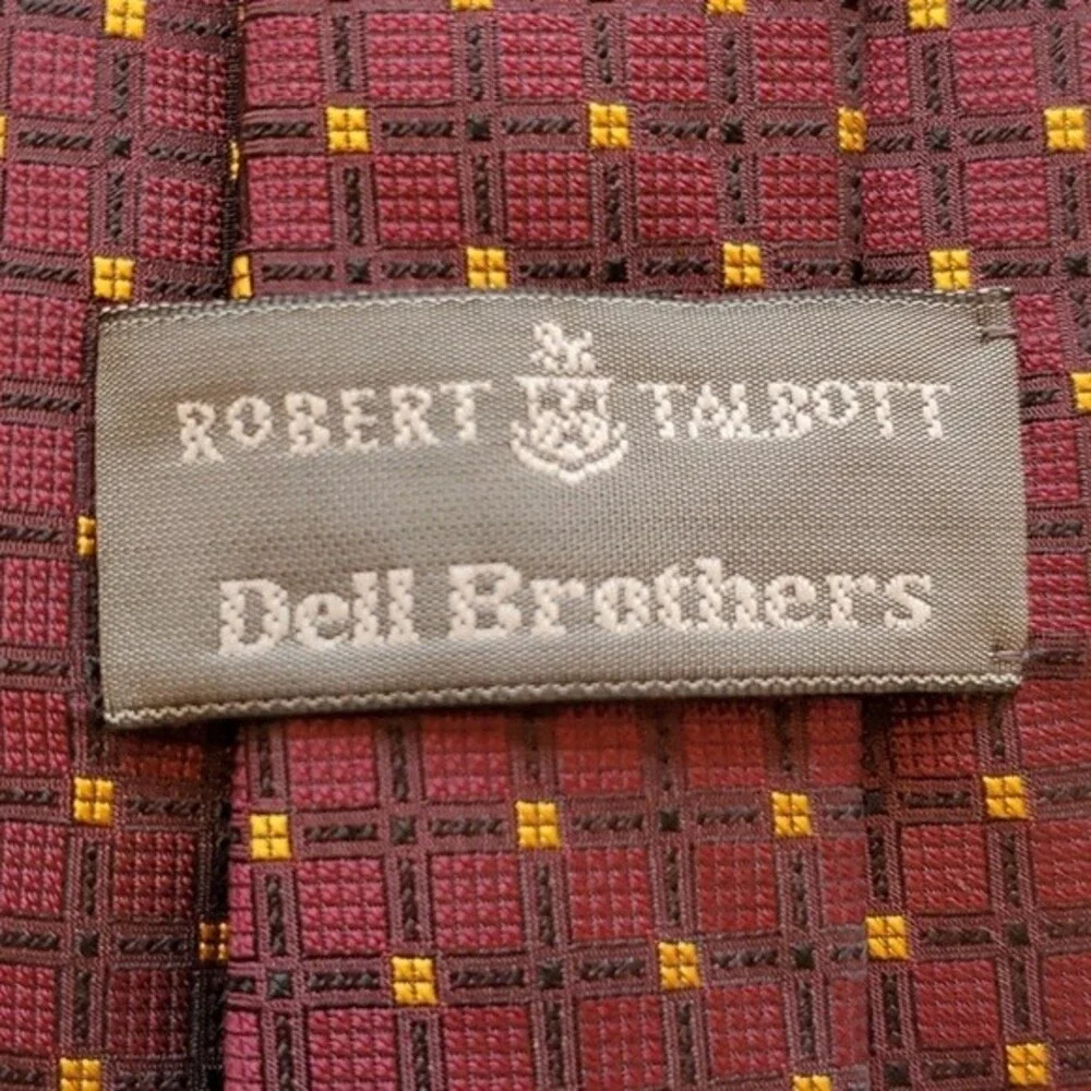 ROBERT TALBOTT SILK TIE MAROON BLACK GOLD 4